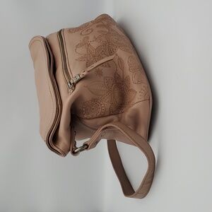 The Sak leather hobo bag with etched floral - excellent condition!